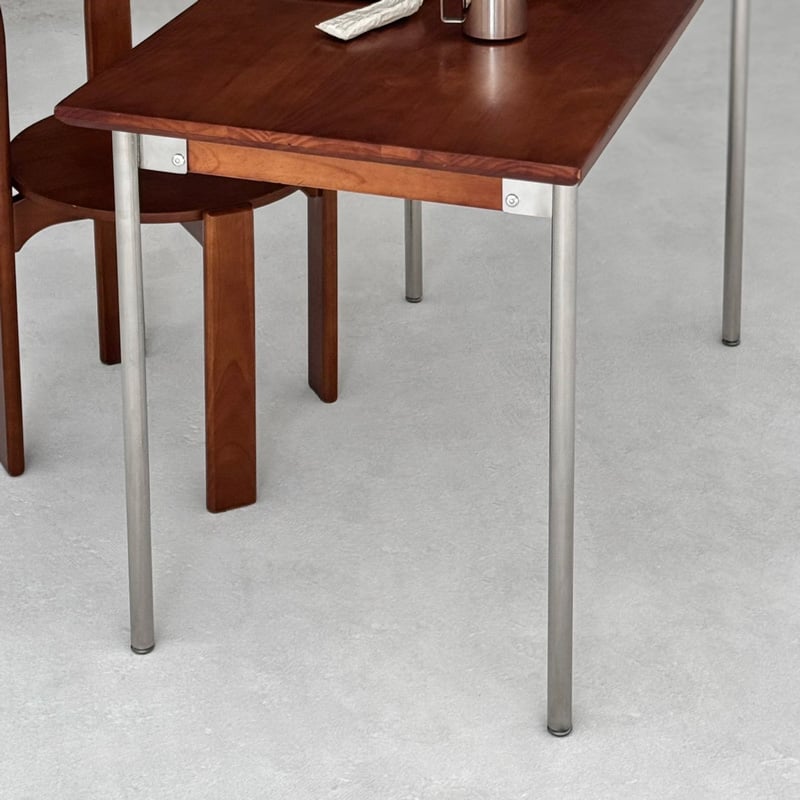 table-03173 ウッドトップ×ステンレスレッグ デスク | ART OF BLACK