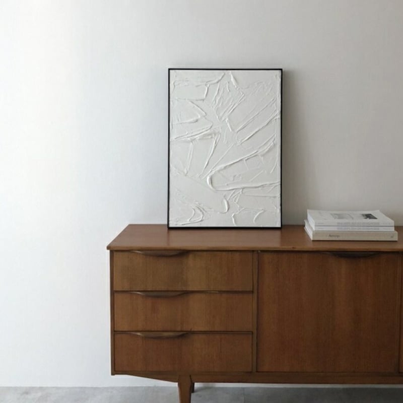 poster-03052 Texture-White アート絵画 油絵 手書き 70×50cm