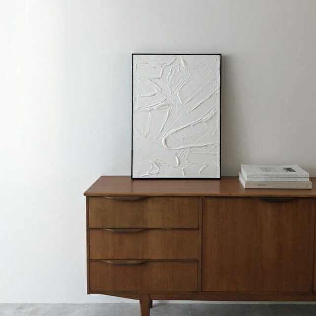 poster-03052 Texture-White アート絵画 油絵 手書き 70×50cm