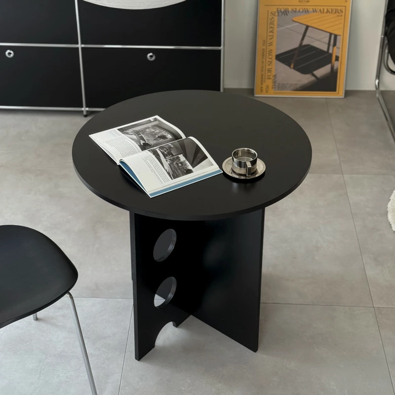 table-03190 ブラック ホールレッグ ラウンドテーブル 80cm | ART OF