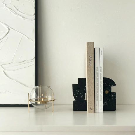 bookend-03001　asymmetry ブックエンド 左右ペアセット