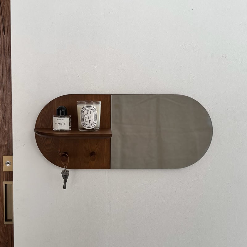 予約販売2月下旬～3月上旬頃発送予定 mirror-03123 オーバル ウッド