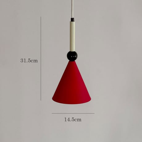 light-03396　Yellow / Red コーンシェイプ ペンダントライト 口金E26