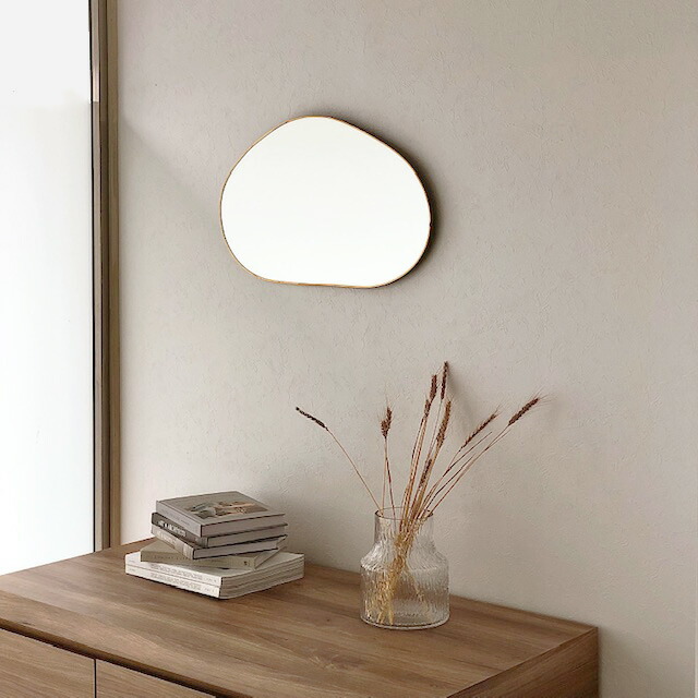 mirror-03060 Gold flame ニュアンス ミラー 壁掛け | ART OF