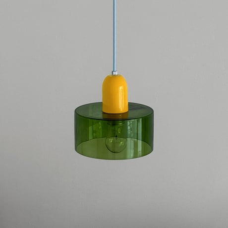 予約販売7月中旬～7月下旬頃発送予定　light-03400　Green × Yellow × Blue ガラスシェード ペンダントライト 口金E26