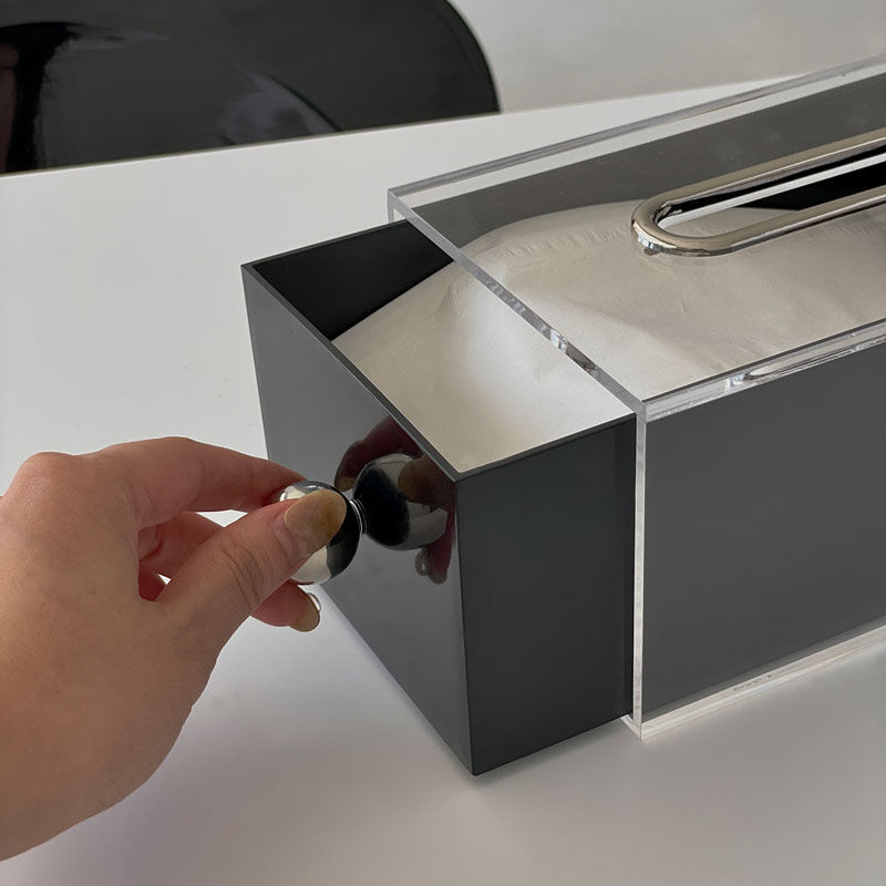 tissuebox-03050 クリアカバー シルバーボール ティッシュケース | ART