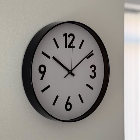 clock-03087　ブラックフレーム ウォールクロック 掛け時計 静音