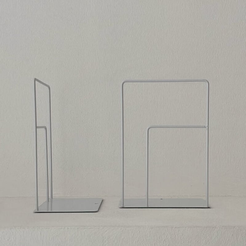 bookend-03019 square line アイアン ブックスタンド 2個セット | bookend-03019 square line アイアン ブックスタンド 2個セット |