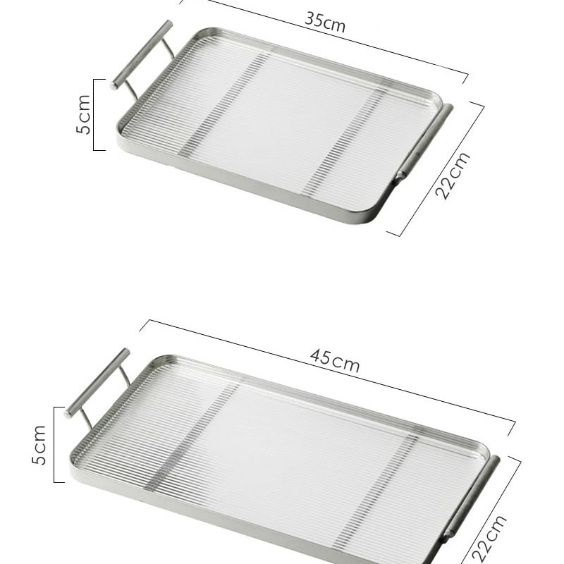 tray-03137 シルバーフレームハンドル クリアトレイ | ART OF BLACK