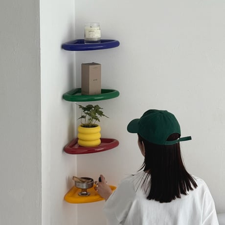 予約販売6月下旬～7月上旬頃発送予定　shelf-03050　カラー コーナーアーク シェルフ