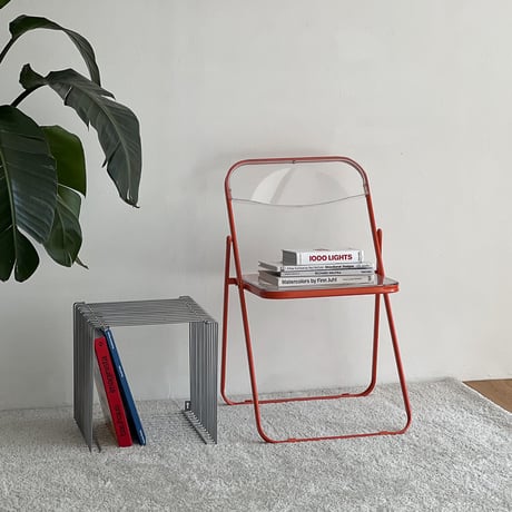 予約販売7月上旬～7月中旬頃発送予定　chair-03090　カラーフレーム クリア フォールディングチェア