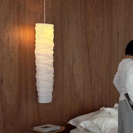 light-03375　揉み和紙 ロングペンダントライト