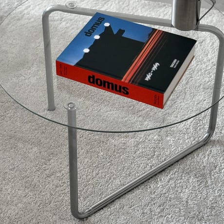 table-03150　ラウンドガラス コーヒーテーブル 60cm