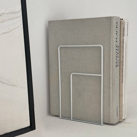 bookend-03019　 square line アイアン ブックスタンド 2個セット