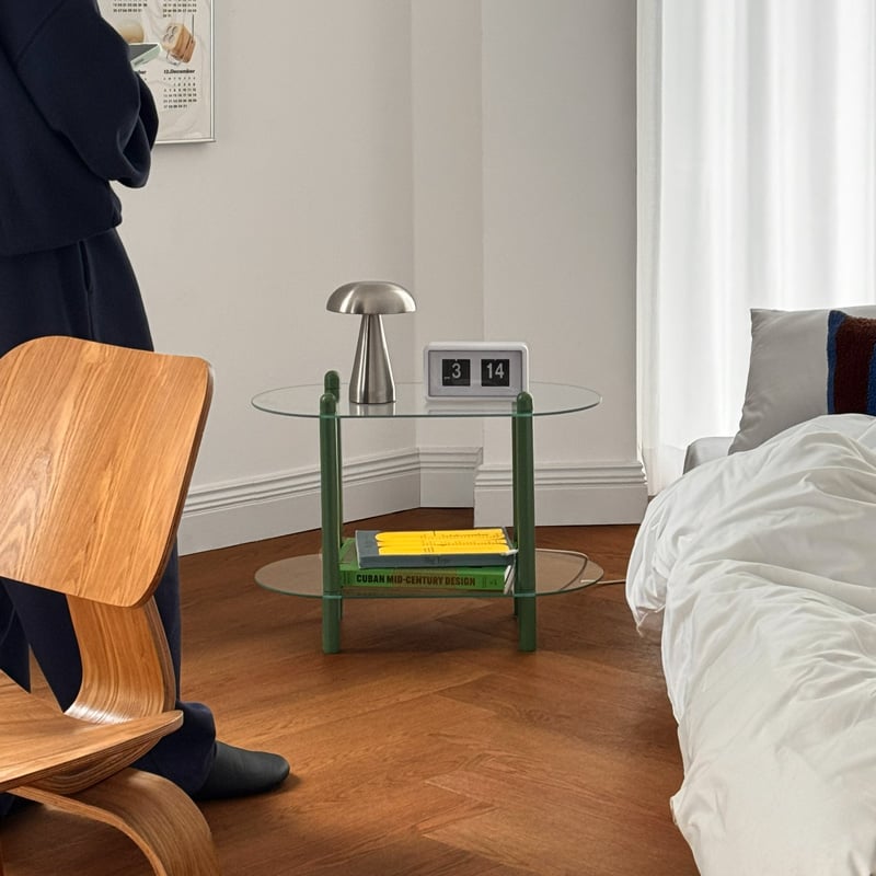 予約販売4月中旬～4月下旬頃発送予定 table-03223 オーバル 2段 ガラス