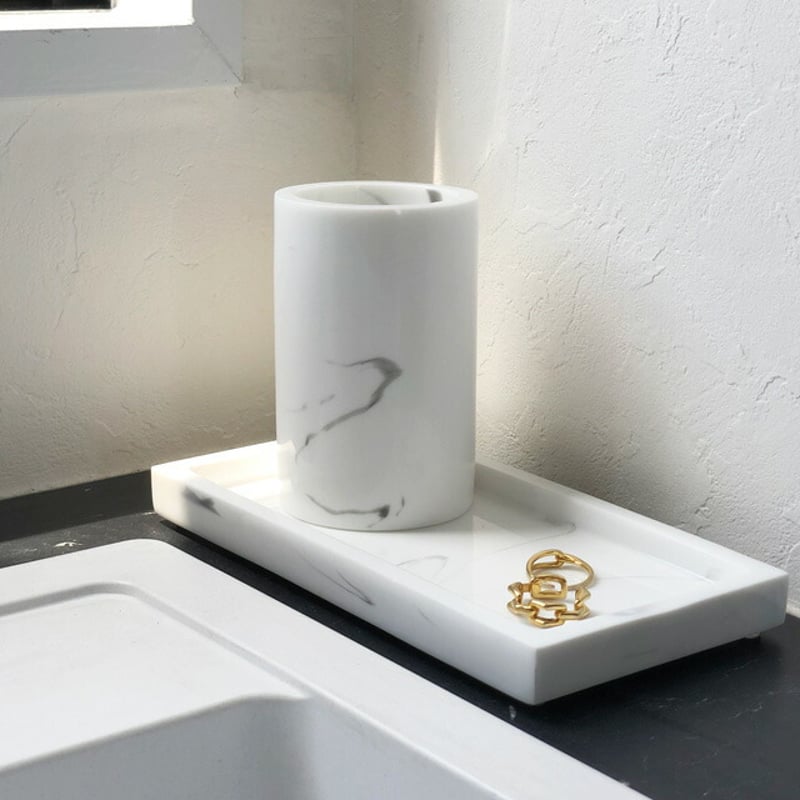 toiletries-03003 大理石柄 泡タイプ 詰め替えボトル 歯ブラシスタンド