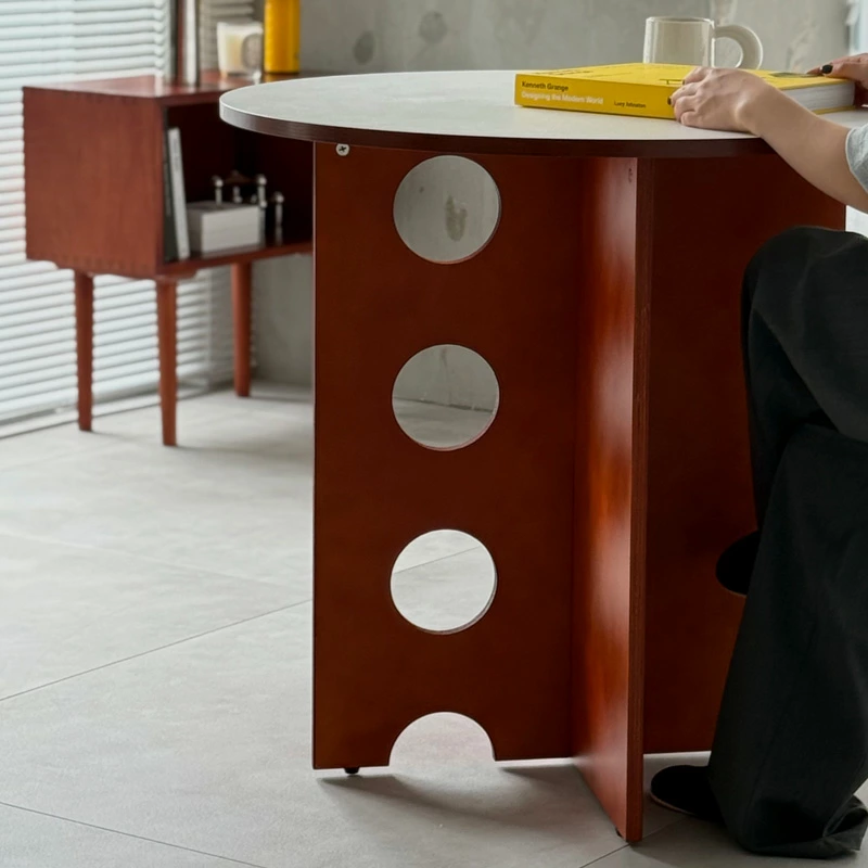 table-03191 ブラウン ホールレッグ ラウンドテーブル 80cm | ART OF