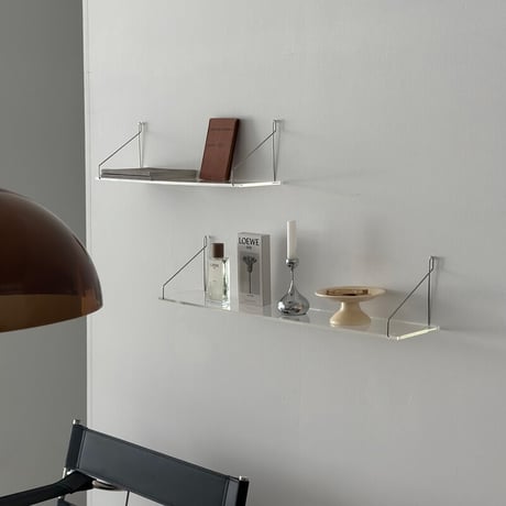 shelf-03030　hang silver クリア ウォールシェルフ 60cm / 80cm