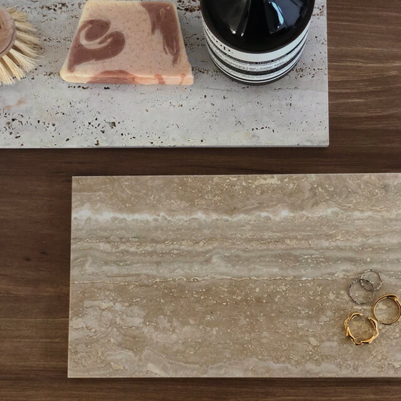 plate-03059 イタリア産 天然大理石 トラバーチン ストーン プレート