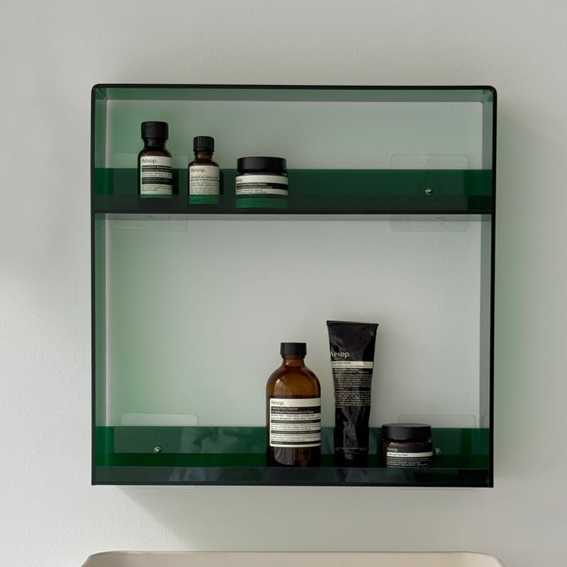 wallrack-03057 カラー アクリル オープン ウォールシェルフ 2段 | ART