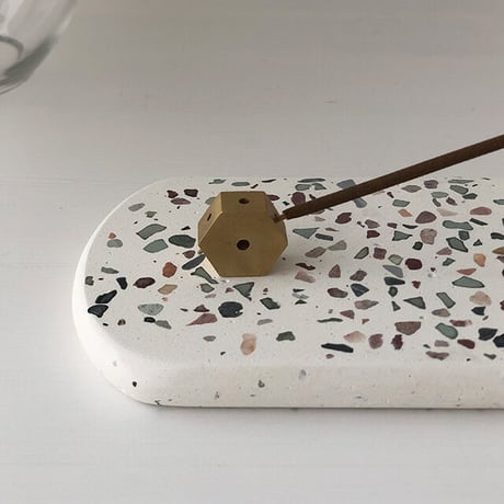 incenseholder-03016　テラゾー オーバル インセンスホルダー お香立て