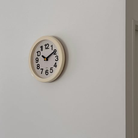 予約販売6月下旬～7月上旬頃発送予定　clock-03099　グリッドパターン ラウンド ウォールクロック 掛け時計 静音