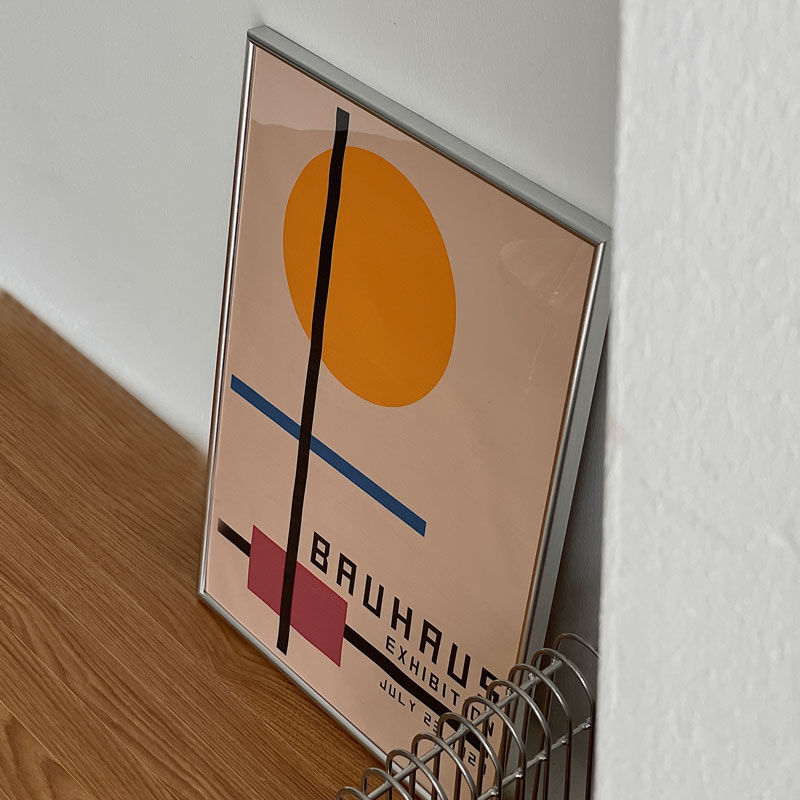 poster-03072 BAUHAUS デザイン シルバーフレーム アート