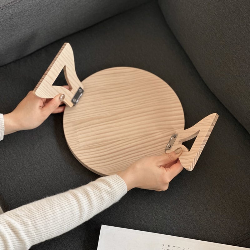 tray-03109 ウッド ラウンド ソファアームトレイ | ART OF BLACK