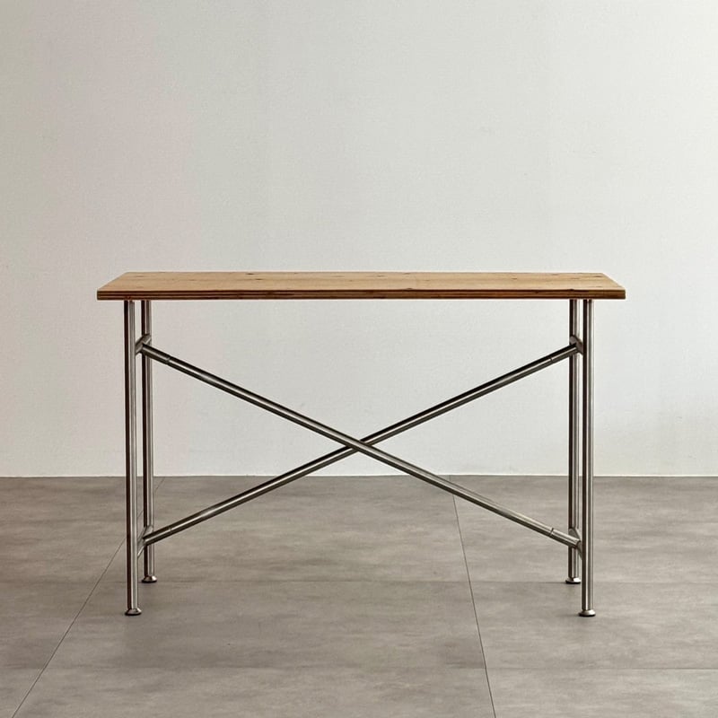 table-03206 ラーチ合板 × ステンレスフレーム デスク 120cm×60cm |