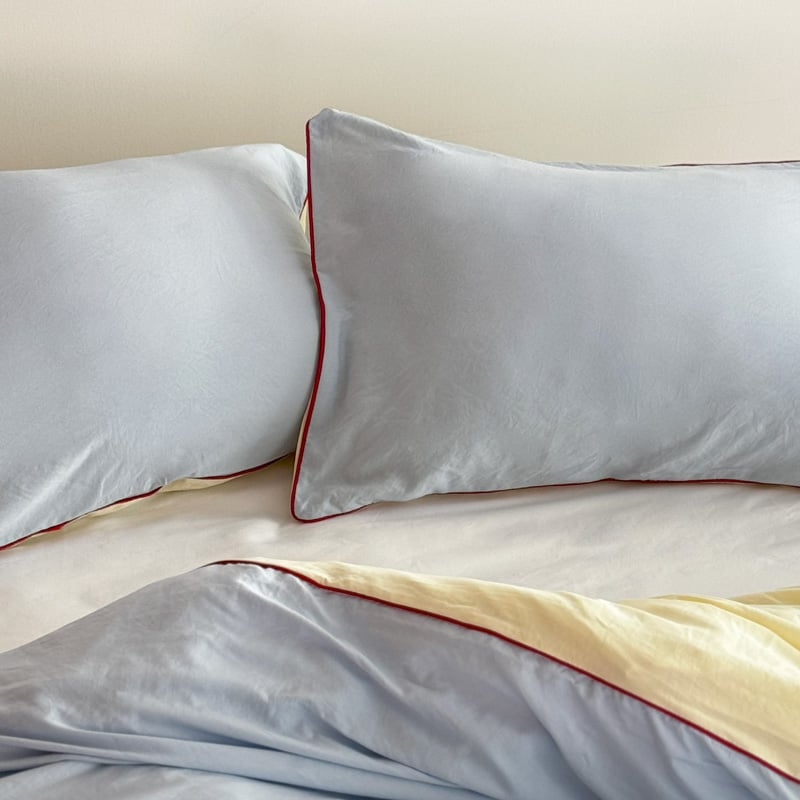 beddingsets-03024 blue×yellow パイピング リバーシブル