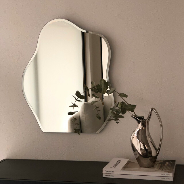 mirror-03059 フレームレス ニュアンスミラー 壁掛け 置き型