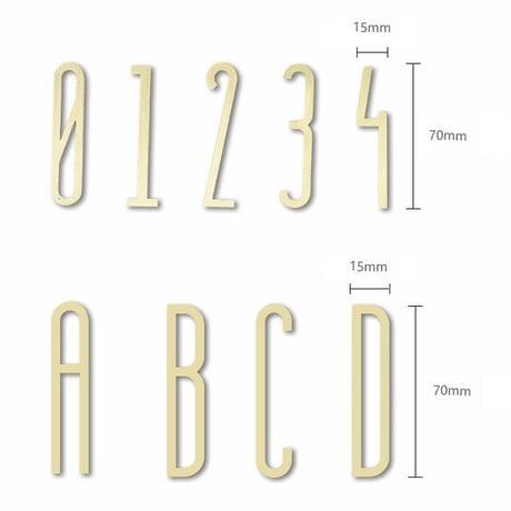 sign-03001　70mm 大文字 真鍮文字 真鍮レター アルファベット 数字