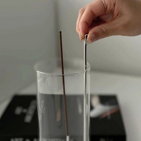 incenseholder-03061　J型パイプホルダー 真鍮 グラスインセンスホルダー
