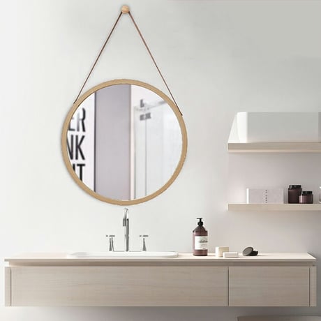 mirror-03004　バンブー サークルミラー ラウンド 壁掛け 直径38cm 鏡