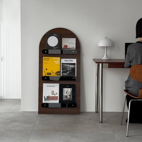 予約販売8月下旬～9月上旬頃発送予定　rack-03105　アーチデザイン 立て掛け マガジンシェルフ H120cm