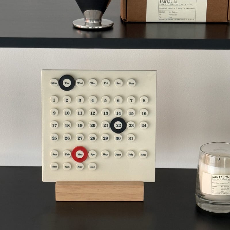 calendar-03032 卓上 リング 万年カレンダー 20cm | ART OF BLACK