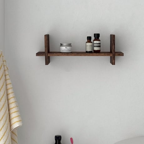shelf-03048　天然木 ディスプレイ ウォールシェルフ 40×14cm 1個売り