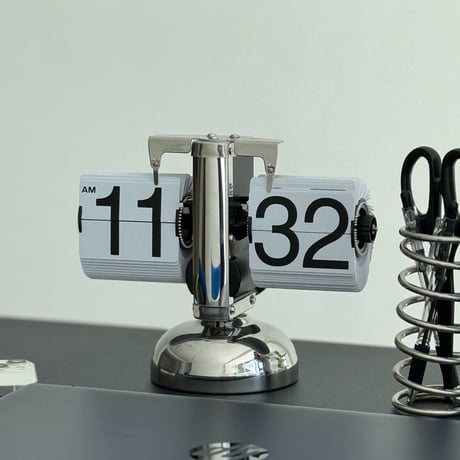 clock-03042　ステンレス フリップクロック 置き時計