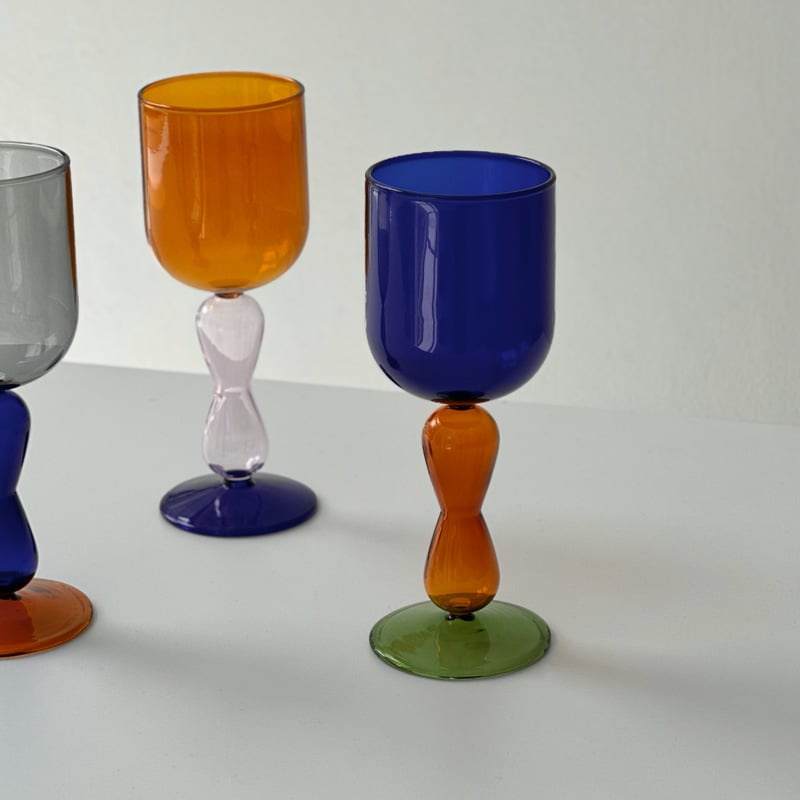 objet-03099 カラーガラス ゴブレット グラスオブジェ | ART OF BLACK