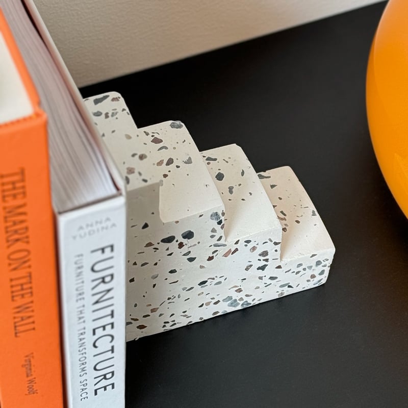 bookend-03007 テラゾー ブックエンド Step 1個売り | ART OF BLACK