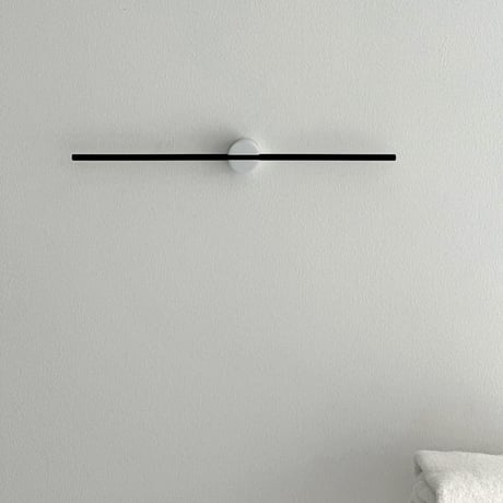wall-03089　ブラックバー×ホワイト支柱 スライド ライン タオルハンガー 40cm / 50cm