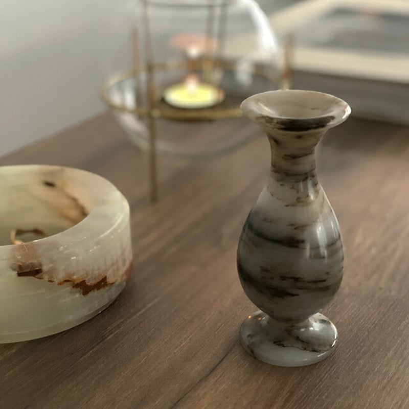 Vintage mini marble glass flower vase/ビンテージ マーブル - 花瓶 