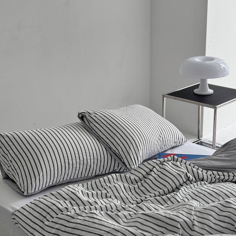 beddingsets-03012 black×white ストライプ 布団カバーセット | beddingsets-03012 black×white ストライプ 布団カバーセット |