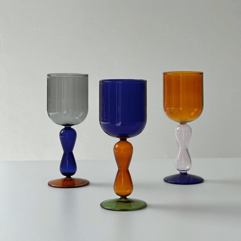 objet-03099 カラーガラス ゴブレット グラスオブジェ | ART OF BLACK