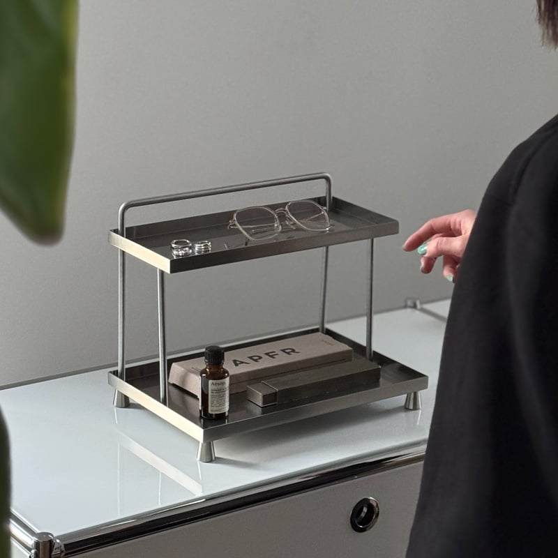 ※格安出品 ステンレス２段アーチサイドラック 【ART OF BLACK】 韓国 格安出品 ステンレス2段アーチサイドラック 【ART OF BLACK】 韓国