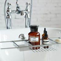 bathroom-03002　バスタブラック ステンレス 伸縮トレー 横62cm～90cm×縦20cm×高さ6cm