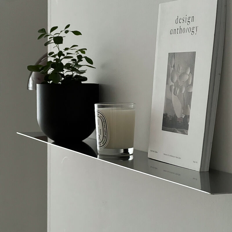 shelf-03033 シルバー ウォールラック ロング100cm | ART OF BLACK