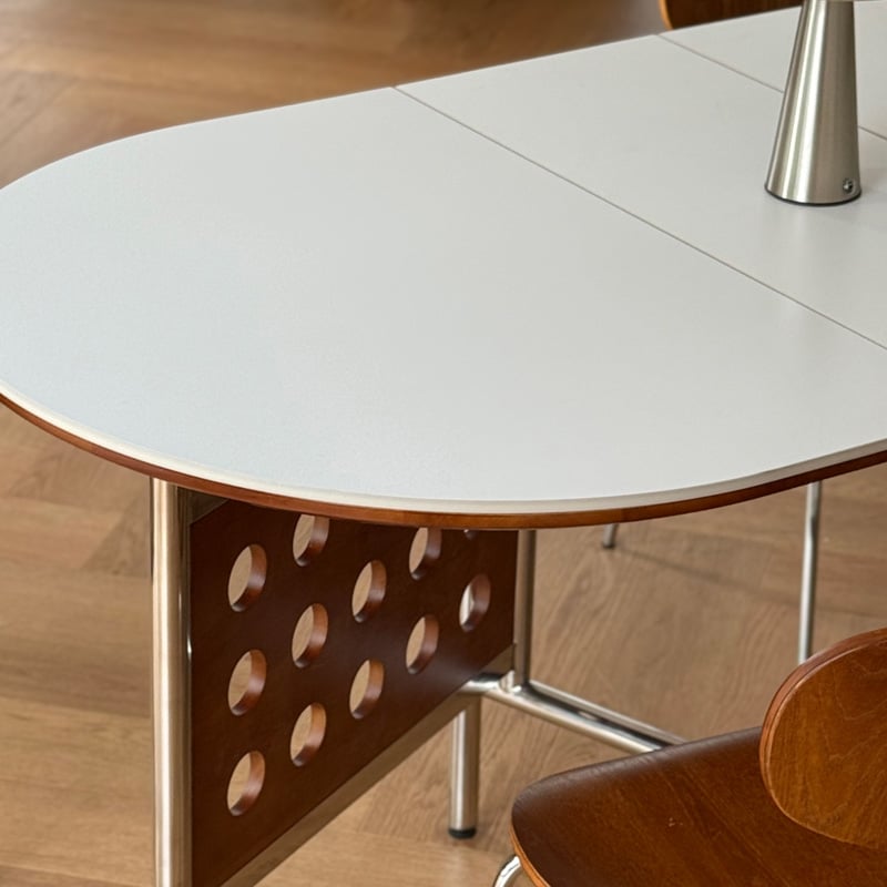 table-03212 受注販売 折り畳み オーバル天板 ホールレッグ ダイニング