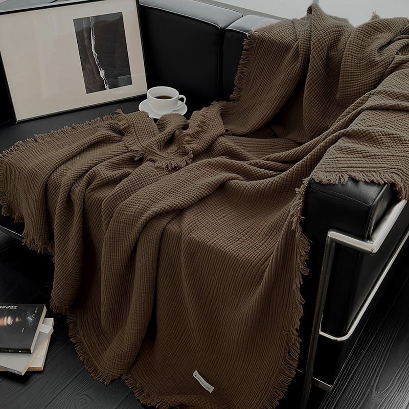 blanket-03049 フリンジ ぽこぽこダブルガーゼケット 200×150 | ART