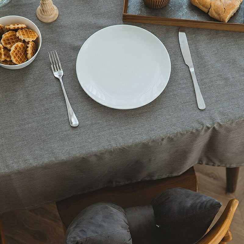 tablecloth-03015 無地 テーブルクロス 130×180 リネン混 綿麻 撥水...
